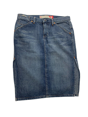 #ad #ad Vintage Guess Denim Skirt Womens 28 Blue Jean Side Slits $17.49