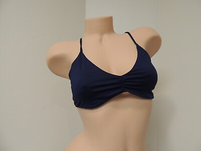 #ad L Space Bikini Top Size Large Black Blue Reversible Swimwear Strappy Back NEW $19.95
