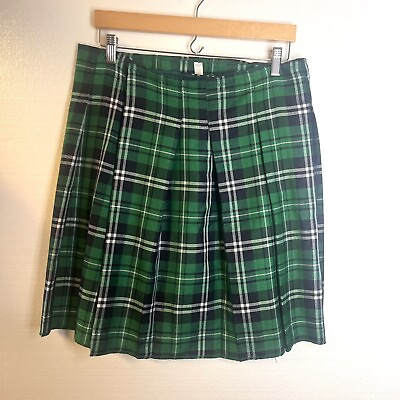 #ad School Girl Uniform Green Plaid Pleated Skirt Costume size OSFM $16.00