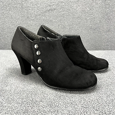 #ad Aerosoles Womens Boots Size 6.5 M Black Ankle Suede Booties 3quot; Heel Shoes $21.24