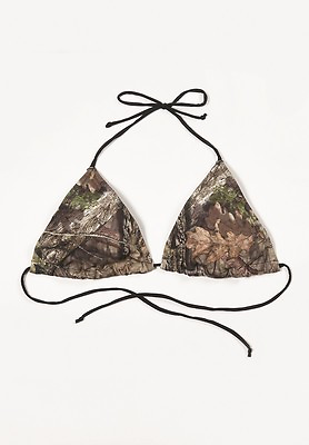 Mossy Oak Country Camo String Bikini Top Camouflage Swimwear $24.95