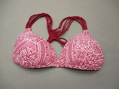 #ad #ad Malibu Size L Womens Pink Wireless Padded Bikini Top Swimwear 4H $19.99
