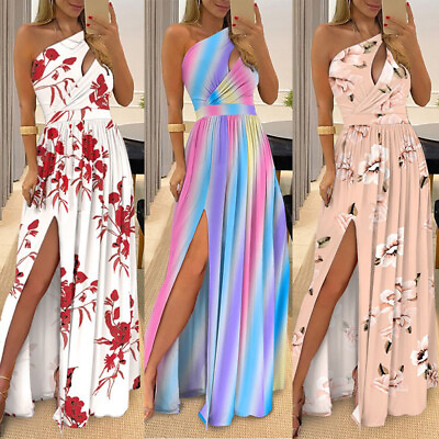 #ad #ad Women Maxi Dress Long Holiday High Side Slit Floral Print Lady Summer Sundress‹ $21.74
