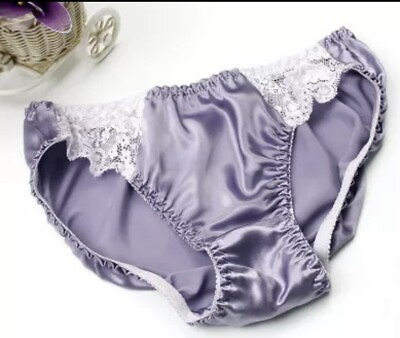 Luxury 100% mulberry silk panties briefs bikinis Size L Blue $9.99