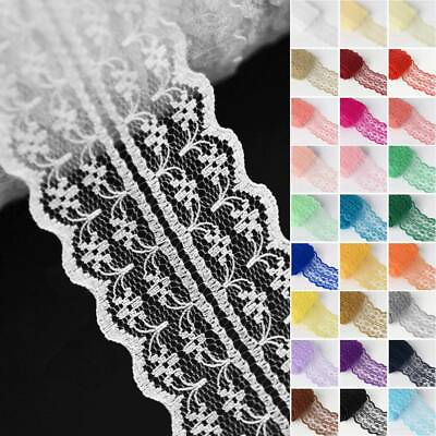 10 Yards 45mm Sewing Embroidered Fabric Bilateral Lace Ribbon Trim lot DIY $3.98