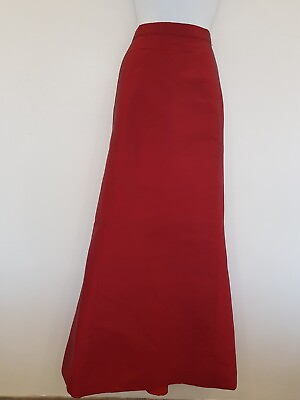 Red Satin Skirt Long Maxi Tall Evening Formal Lightweight Retro Vintage Size 12 GBP 35.00