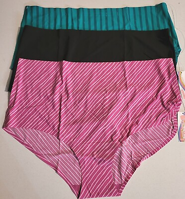 #ad Cheek Boss Briefs 4XL Pink Striped Green Paint Lines Solid Black Panties NWT $34.42