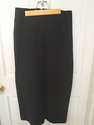 #ad STATEMENTS Long Black Pencil Skirt Long Slit In Back Size 8 Preowned $16.00