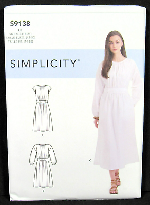 #ad #ad Boho Dress Plus Size 16 18 20 22 24 Pattern Simplicity 9138 Uncut $9.99