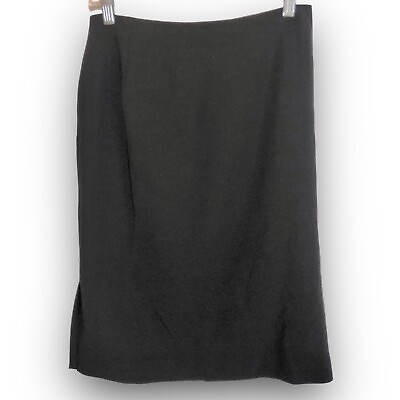 #ad Ralph Lauren Purple Label Wool Blend Pencil Skirt Size 4 Black Side amp; Back Slits $40.00