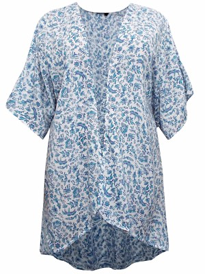#ad Ladies ex mamp;co Paisley beach cover up kimono top size 8 10 12 14 16 18 GBP 9.00