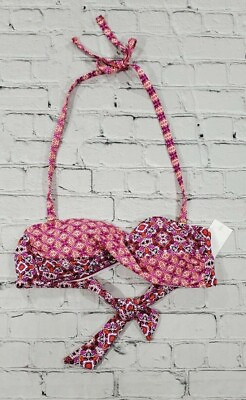 #ad Polo Ralph Lauren Pink Geometric Bandeau Swimsuit Bikini Top WOMENS SIZE 6 $22.07