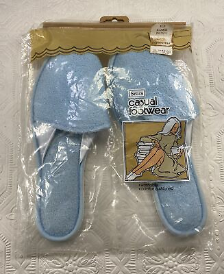 #ad Sears Casual Footwear Slipper House Shoes Blue NOS Sealed X Large 9 1 2 10 1 2 $17.95