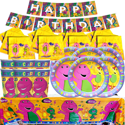 BARNEY BIRTHDAY PARTY CUPCAKE TOPPER BALLOON CAKE party decoration theme idea $3.59