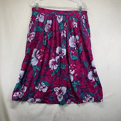 #ad Vintage Woman’s Floral Skirt Hawaii Beach Vibes Hibiscus Made In USA 32x28 $15.00