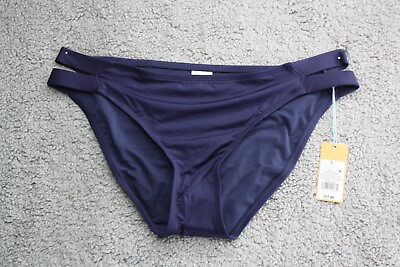 #ad Kona Sol Womens Size Large Medium Coverage Hipster Navy Blue Bikini Bottoms $6.85