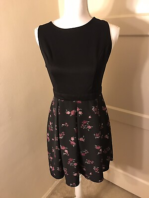 Xhilaration Junior Dress Size Medium Sleeveless Floral Zipper Midi $18.77