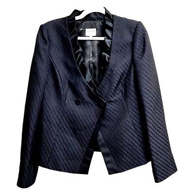 ARMANI COLLEZIONI Women#x27;s size 10 Navy Ruffled Blazer Pencil Skirt Suit Dress $149.99