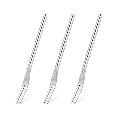 #ad Set of 3 Mini Short Handle Fruit Forks 5 Inch Round Solid Handle Cocktail For... $15.21