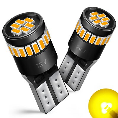 2X Amber T10 168 194 LED Front Side Marker Light Bulbs Yellow for GMC Chevy EXD $8.99