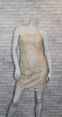 Adrianna Papell BOUTIQUE Lace Mini Skirt Dress 4 SEXY Flirty Fun Dance Wedding $49.99