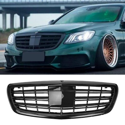 Grille Mesh UP Maybach Style For Mercedes Benz S class W222 S450 Glossy Black $351.49