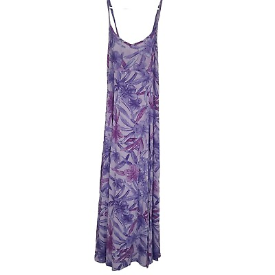 #ad Serendipity Maui Size Small Summer Dress Rayon Adjustable Strap Purple $29.37