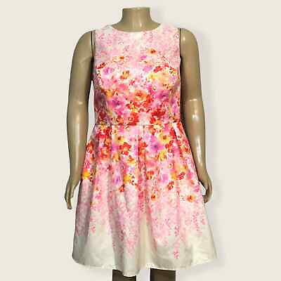 Teeze Me Fit amp; Flare Party Dress 18 19 Plus Juniors Floral Pleated Side Pockets $46.30
