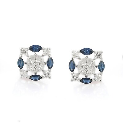 #ad 2.5ct Stud Earrings Marquise Simulated Diamond Cocktail Design White Gold Plated $169.99