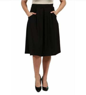 #ad Women#x27;s Plus Size Classic Knee Length Skirt Black 3X $26.99