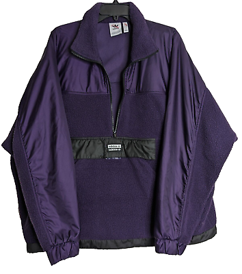#ad Adidas Men#x27;s Purple Vocal Polar North Anorak Fleece Pullover Jacket Size Medium $34.95