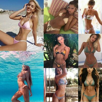 #ad #ad Women Push up Padded Bikini Set Brazilian Swimsuit Swimwear Bathing Bra Briefs $15.99