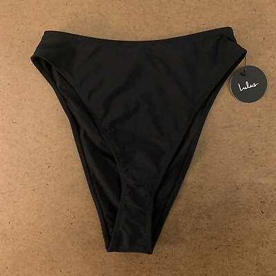 #ad #ad Lulus Women#x27;s Size Medium Ready or Yacht Black High Waisted Bikini Bottoms NWT $15.87
