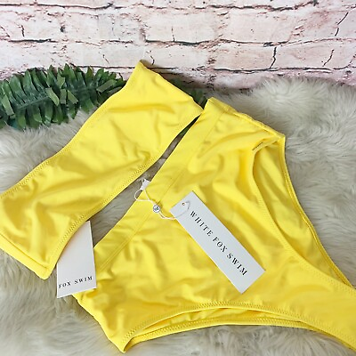 #ad White Fox Kiki Santa Rosa Yellow Bikini Set Womens Size Large $48.00