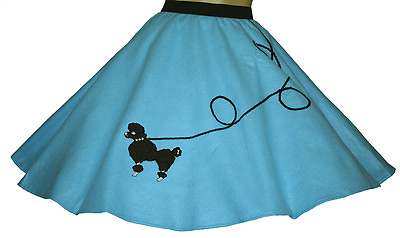 #ad Aqua Blue FELT Poodle Skirt Girl Size SMALL Ages 4 6 Waist 20quot; 26quot; L18quot; $25.95