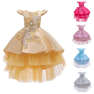 #ad Princess Dress Kids Flower Girls Party Dress Bridesmaid Christmas Tulle Gown New $22.54
