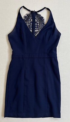 Navy cocktail Dress with lace back size small $10.19