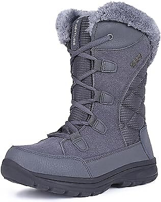 Women#x27;s Waterproof Mid Calf Snow Boot Winter Thinsulate 7.5 Stone Gray $128.46