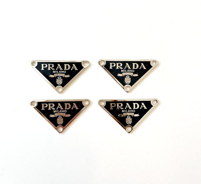#ad Prada Triangle Black and Silver Button Pendant Zipperpull Bundle set of 4 $55.00