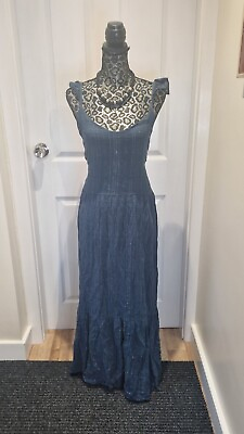 Replay Cotton Maxi Dress XL UK 16 Blue Women#x27;s GBP 11.50