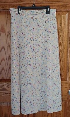 F.T. Studio Women#x27;s Skirt Size 12 Floral 33 Inches Long Polyester Pull On Pleats $13.99