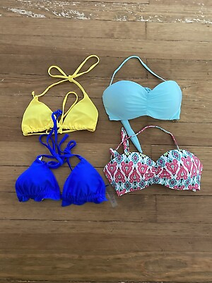 #ad Four Womens Bikini Tops all Sizes Medium Travel Vacation Swimwear $20.00