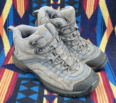 #ad #ad The North Face Womens Boots 8.5 Hiking Trail Grip Shoes Gray Lace Up Mid $19.19
