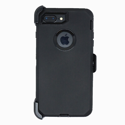 Black For iPhone 7 8 Plus Shockproof Case with Belt Clip Fits Otterbox Defender $10.99