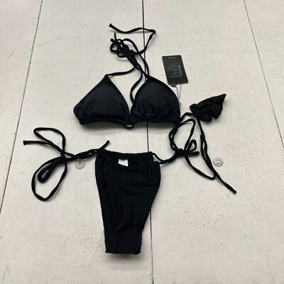 #ad Sucrefas Black 2 Piece Thong Bikini Set Women#x27;s Size X Small NEW $18.00