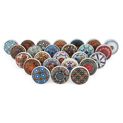 #ad Dresser Knobs for Cabinets and Drawers Assorted Decorative Mandala Ceramic ... $41.09