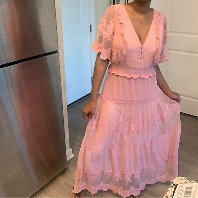 #ad #ad Boho Lace Maxi Dress NWOT Size Medium $45.00