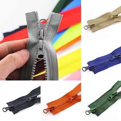 #ad Open Ended Double Slider Zip Clothing Resin Zipper Chunky Long DIY Sewing Tools AU $4.50