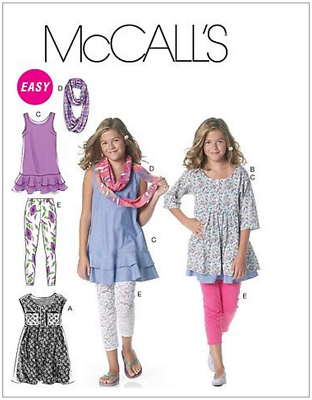#ad Patterns M6275 Girls#x27; Girls#x27; plus Dresses Scarf and Leggings Size Girl 7 8 $14.04