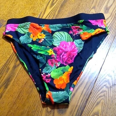 #ad Andie Bikini SMALL Bottom Summer Vacation FLORAL FLOWERS NEW BANDED CHEEKY $24.00